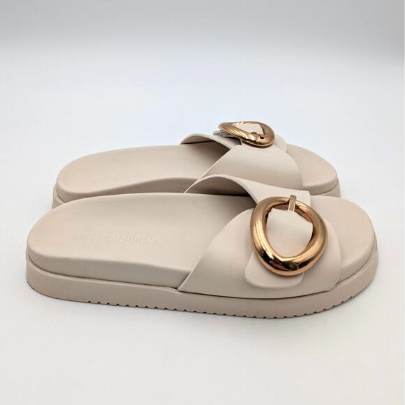 Steve Madden Mandie Slide Sandals Open Toe Women's White Size US6.5M EU37 - Picture 3 of 11